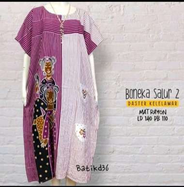 Daster Batik Kelelawar Jumbo Boneka Bahan Rayon Super Boneka-Ungu