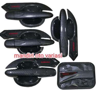Paket outer handle tank cover mobil daihatsu sigra full carbon