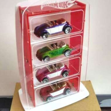 Rak hotwheels 4 kotak bahan full akrilik