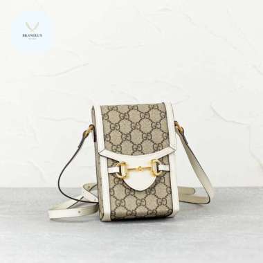 Gucci mini phone bag horsebit 1955 supreme ebony - 100% Authentic