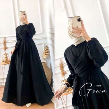Aleta Gamis Dress Maxy PREMIUM BERKUALITAS Hitam