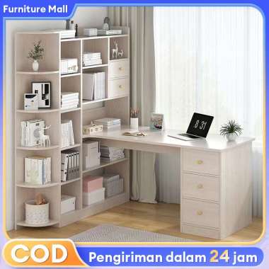 Meja Komputer Meja belaja Sudut den Putih 120CM