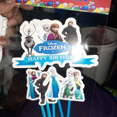 Hiasan kue ultah lucu gambar kartun MOTIF FROZZEN