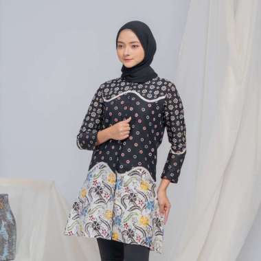 ARUMI DRESS BATIK BUSUI | TUNIK BATIK CAP PREMIUM M hitam 4