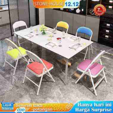 Kursi Lipat Portable Kursi Belajar Putih