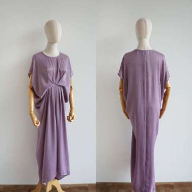Benangsari Safira Kaftan Satin Wanita Dress Mauve