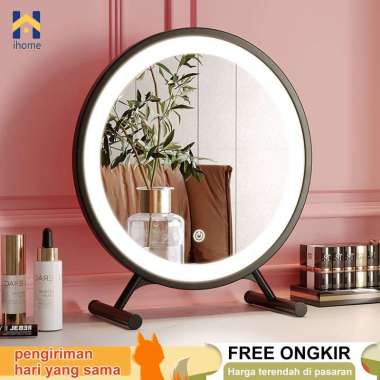 ihIH Cermin Make Up Bulat Minimalis Putih 40CM
