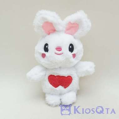 boneka kelinci putih white rabbit dada love merah small