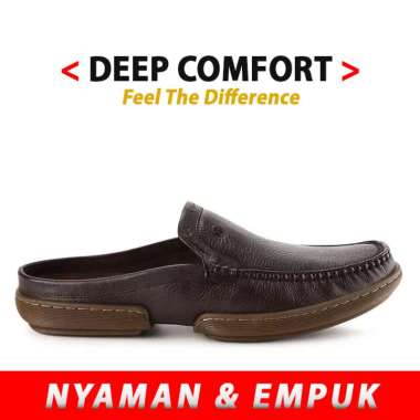 HM01 SEPATU SANDAL PRIA HUSH PUPPIES ORIGINAL SENDAL SLIP ON KULIT ASLI COKLAT BROWN