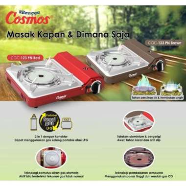 Kompor Portable Cosmos CGC123PN 2 IN 1 Bisa Pakai Tabung gas LPG