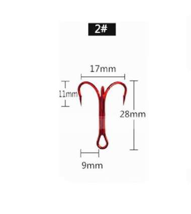 Kail-Mata pancing-hook-Kail pancing-Treble hooks -Red Blood
