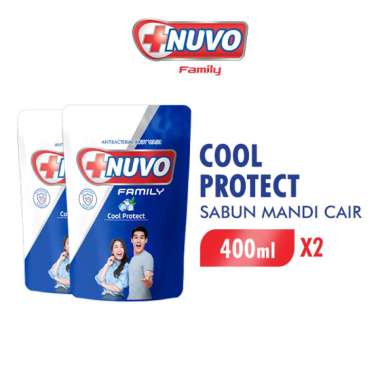NUVO Family Sabun Mandi Cair Cool Protect Sensasi Dingin Pouch [400 mL] - Twin Pack