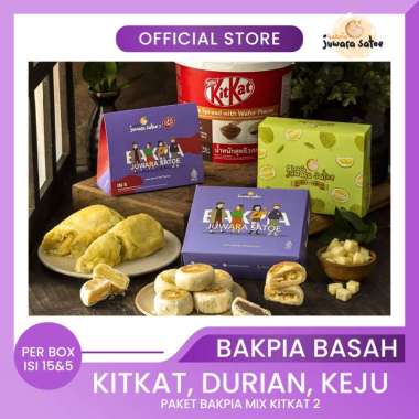 [ 3 BOX ] PAKET BAKPIA PREMIUM KITKAT 2 (KITKAT, DURIAN, KEJU) - BAKPIA JUWARA SATOE