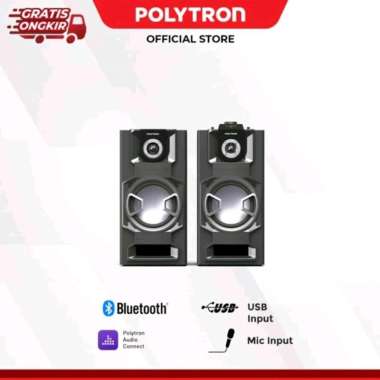 POLYTRON PAS 8E12 Speaker Aktif Bluetooth Karaoke 8 inch 60 WRMS PAS8E12