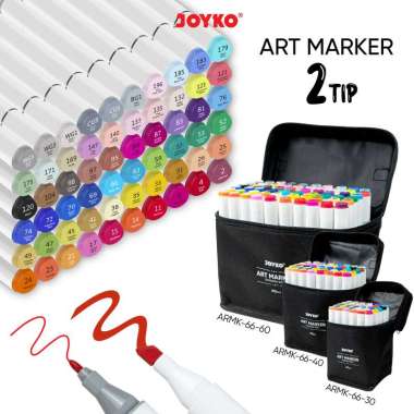 Art Marker Spidol Penanda Seni Berwarna Joyko ARMK-66-30 ~ 60 Colors - 30 Warna 40 Warna