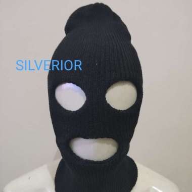 Topeng masker sarung kepala tutup pelindung wajah muka ninja hitam