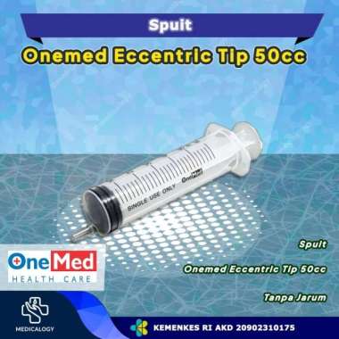 Spuit 50cc OneMed Ecer Eccentric Tip-Lubang Samping | Syringe 50 cc Suntikan