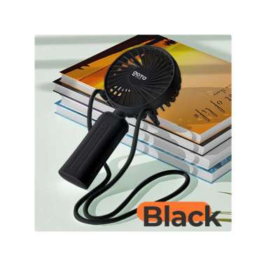 Goto Gyro Kipas Angin Lipat Kecil Mini Fan Portable USB Baterai Cas BLACK