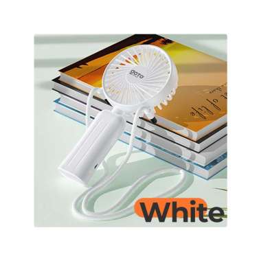 Goto Gyro Kipas Angin Lipat Kecil Mini Fan Portable USB Baterai Cas WHITE
