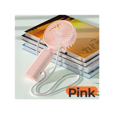 Goto Gyro Kipas Angin Lipat Kecil Mini Fan Portable USB Baterai Cas PINK