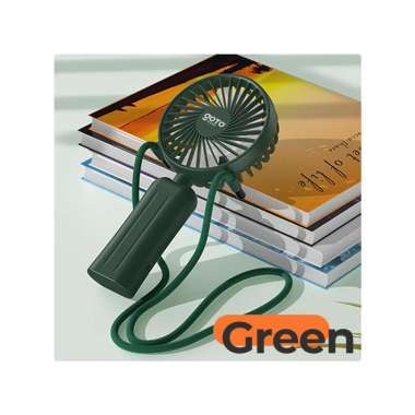 Goto Gyro Kipas Angin Lipat Kecil Mini Fan Portable USB Baterai Cas GREEN