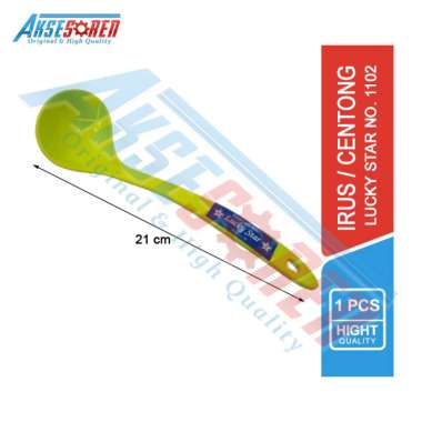 Aksesoren Irus Plastik Lucky Star [Ukuran Kecil/Sedang/Besar] / Centong Sayur / Sendok Cekung Sedang