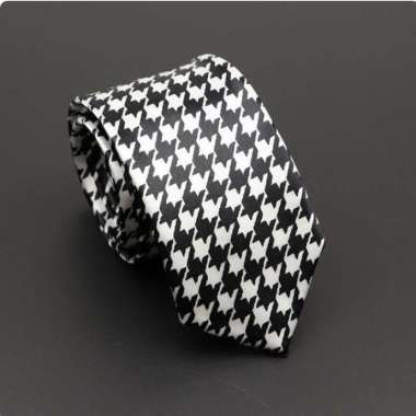 DASI KANTOR PRIA WARNA HITAM PUTIH / MOTIF KOTAK READY - Motif K