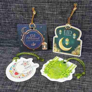 Hang Tag Idul Fitri Lebaran Bentuk Unik, Ukuran Emerald Green Ramadhan C