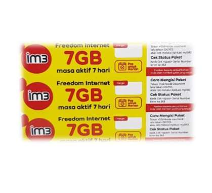 Voucher Indosat Freedom INTERNET ORI 7 GB 7 Hari