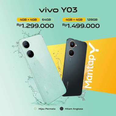 VIVO Y03 RAM 4/64 GB GARANSI RESMI ORIGINAL BISA KREDIVO / PAYLATER HIJAU