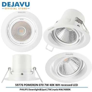 Lampu PHILIPS 59776 POMERON 070 7W 40K WH ID recessed LED - 27K 27K
