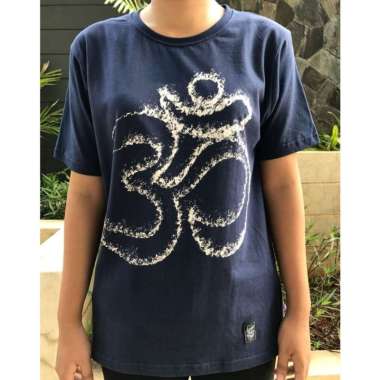 VERISH Baju Yoga / Tshirt Yoga Sindu Vneck Ohm Besar / Kaos Olahraga Senam Yoga Abstrak Navy S