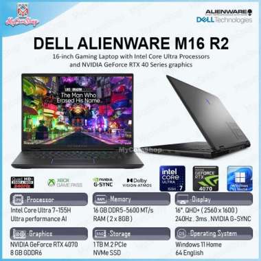 Dell Alienware M16 R2 Laptop Gaming Intel Ultra 7 16GB 1TB SSD RTX 4060 16" QHD+