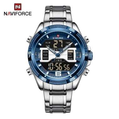 Jam Tangan Pria NAVIFORCE 9201 Original NF9201 silver biru