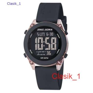 Original 100% Jam Tangan Wanita Digital Jonas Jasmin tahan air Hitam Rose