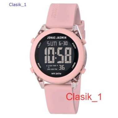 Original 100% Jam Tangan Wanita Digital Jonas Jasmin tahan air Pink