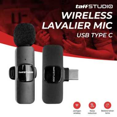 TaffSTUDIO Mikrofon Wireless Lavalier Portable Microphone USB Type C