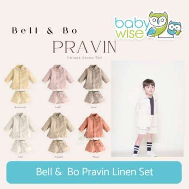 Bell & Bo Pravin Linen Set - Setelan Kemeja Linen Anak 3 tahun Shell