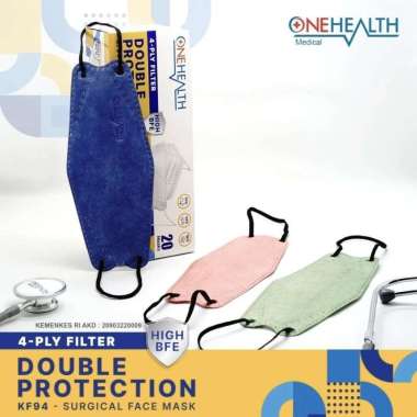 Masker KF94 Onehealth 4ply / Surgical Face Mask / Masker Medis Duckbill, Warna Lilac