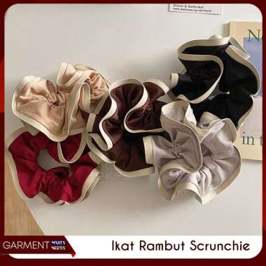 Scrunchie Rambut Cepol Hijab Jumbo Ikat Wanita Kunciran Bahan Satin Tile Fashion Korea Style RAWIS H