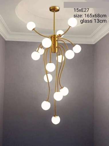 FL 1431 LAMPU GANTUNG VOID MINIMALIS MODERN 68CM NORDIC DEKORASI HIAS GOLD