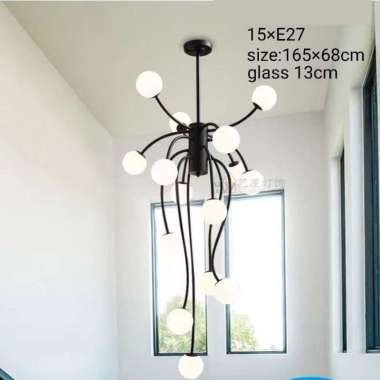 FL 1431 LAMPU GANTUNG VOID MINIMALIS MODERN 68CM NORDIC DEKORASI HIAS Hitam