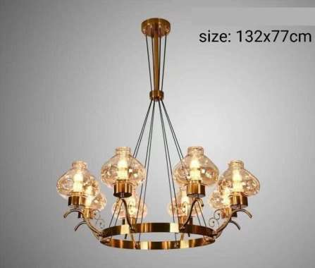 FL 1434 LAMPU GANTUNG KLASIK MODERN 8 LAMPU DEKORASI HIAS RUANG TAMU