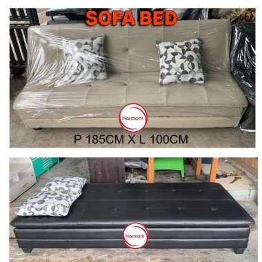SOFA BED KULIT SOFA LIPAT KULIT FREE ONGKIR SERANG CREAM
