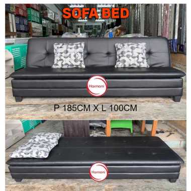 SOFA BED KULIT SOFA LIPAT KULIT FREE ONGKIR SERANG BLACK