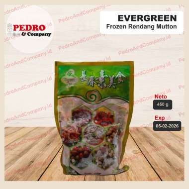 FROZEN Evergreen RENDANG MUTTON vegetarian daging kambing 450 gram