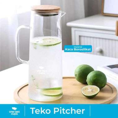 Teko Kaca Teh Pitcher Tahan Panas Api Borosilicate 1.38L YS-6337 Teko Estetik Asthetic Jus Minum Hij