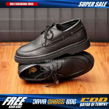 SPV WESTON Sepatu Casual Pantofel Pria Kulit Pu Man Formal Shoes Black 44 Hitam