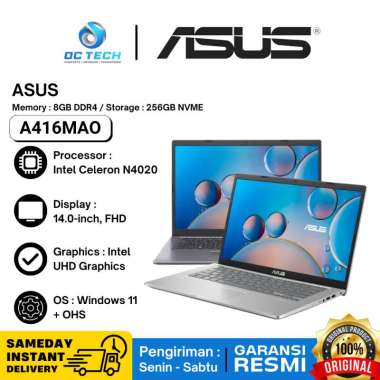 Laptop ASUS VivoBook 14 A416MAO Intel Celeron N4020 8GB DDR4 256GB SSD NVME 14" FHD WIN11 OHS Origin