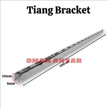 Tiang Braket Kaca Kayu Rak Display Wallshelf Bracket 100 cm
